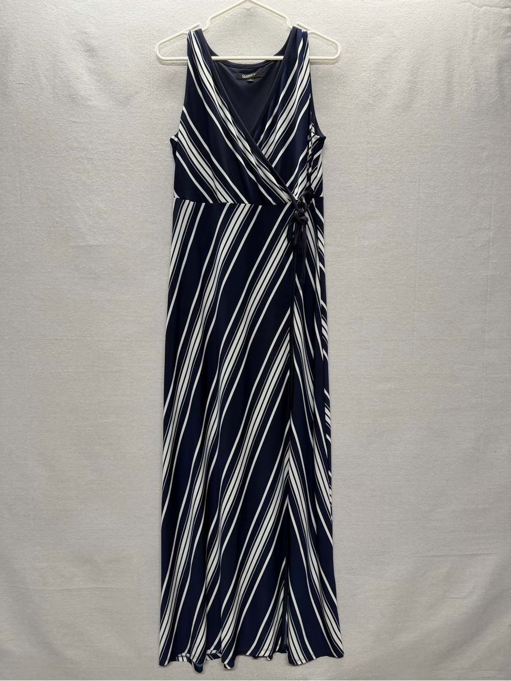 Glamour Navy and White Striped Jersey Maxi Dress - size 10